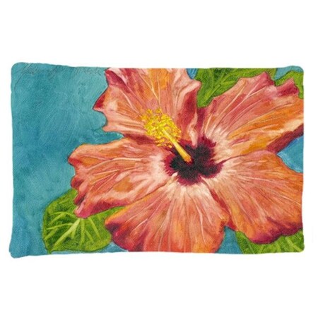 Carolines Treasures Carolines Treasures TMTR0316PILLOWCASE Coral Hibiscus by Malenda Trick Fabric Standard Pillowcase TMTR0316PILLOWCASE